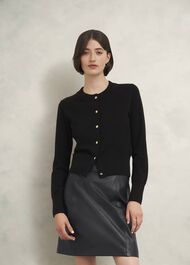 Annabelle Leather Skirt, Black, hi-res