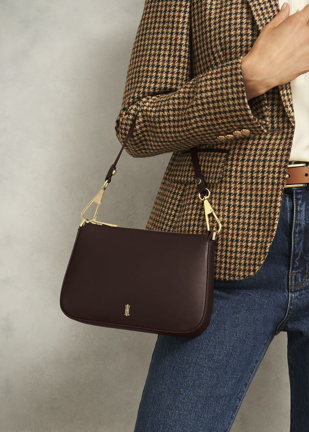 Briella Leather Bag, Chocolate Brown, hi-res