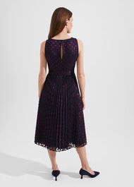 Blythe Devoree Midi Dress, Navy Burgundy, hi-res