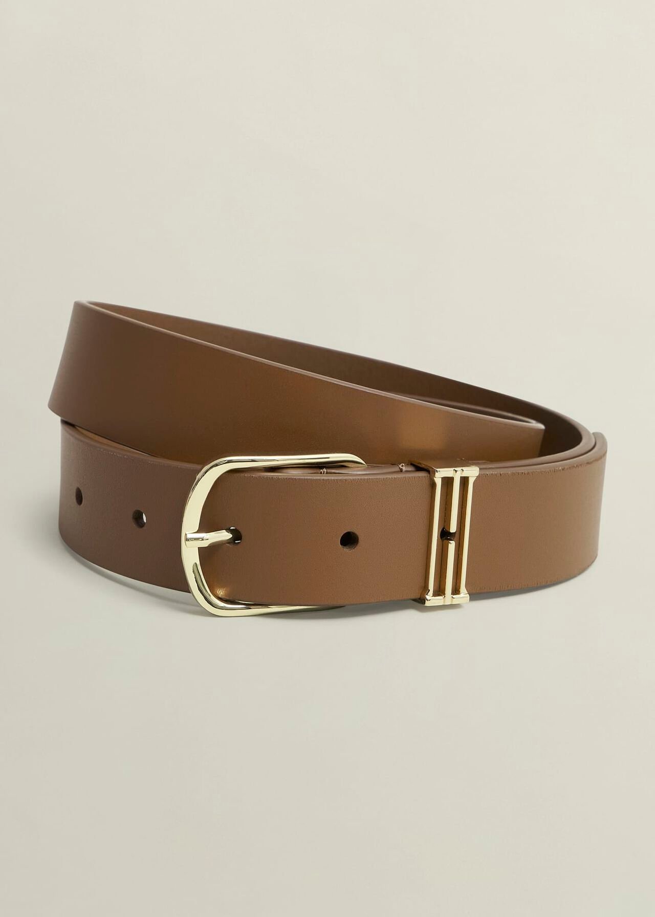 Lucia Leather Belt, Tan, hi-res
