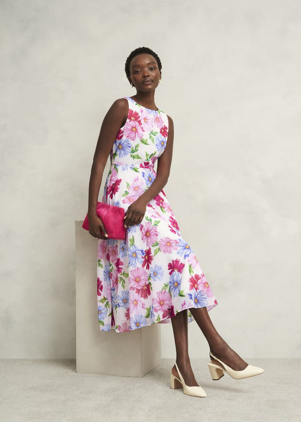 Petite Carly Dress, Ivory Multi, hi-res