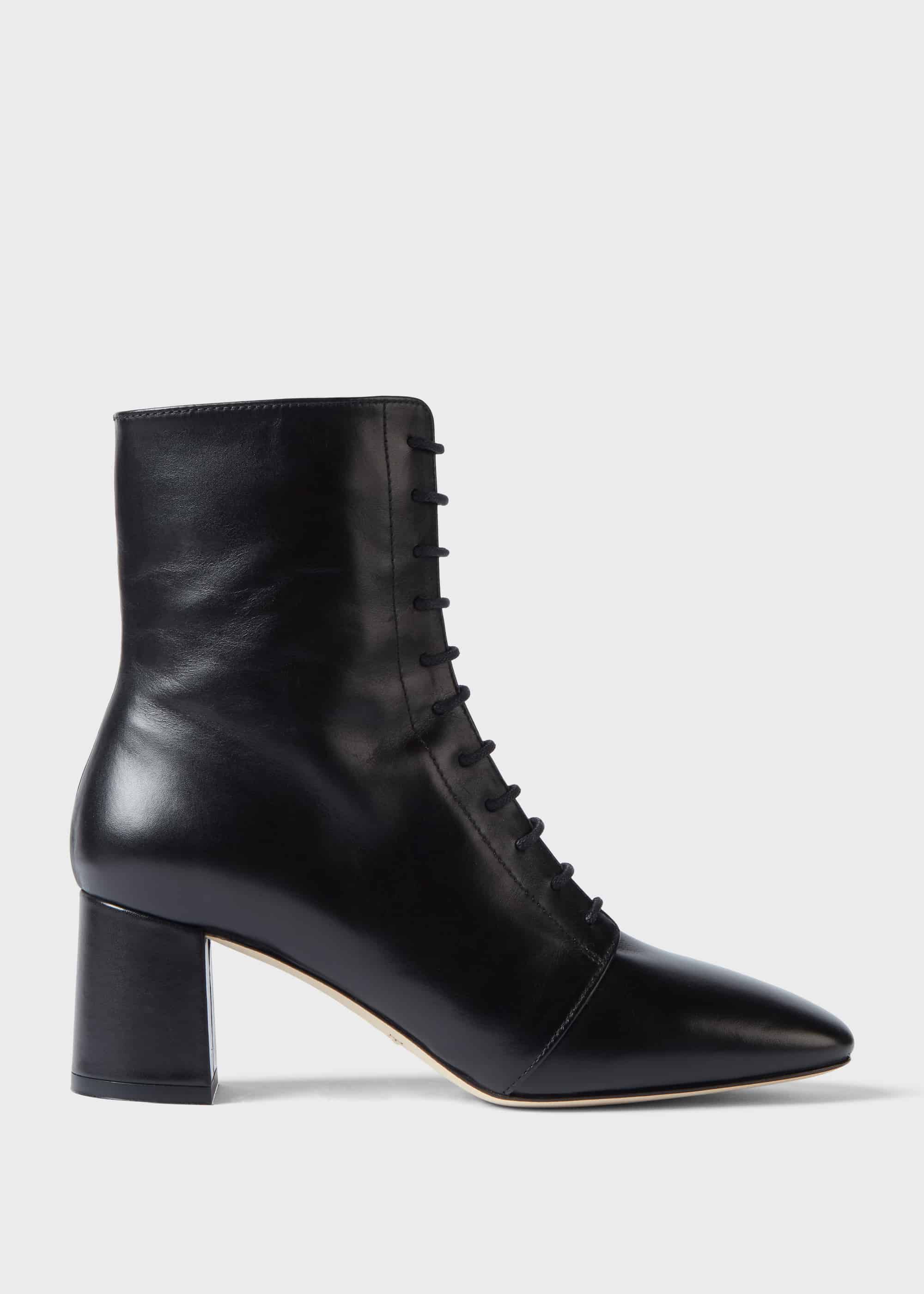 lace up boots black leather