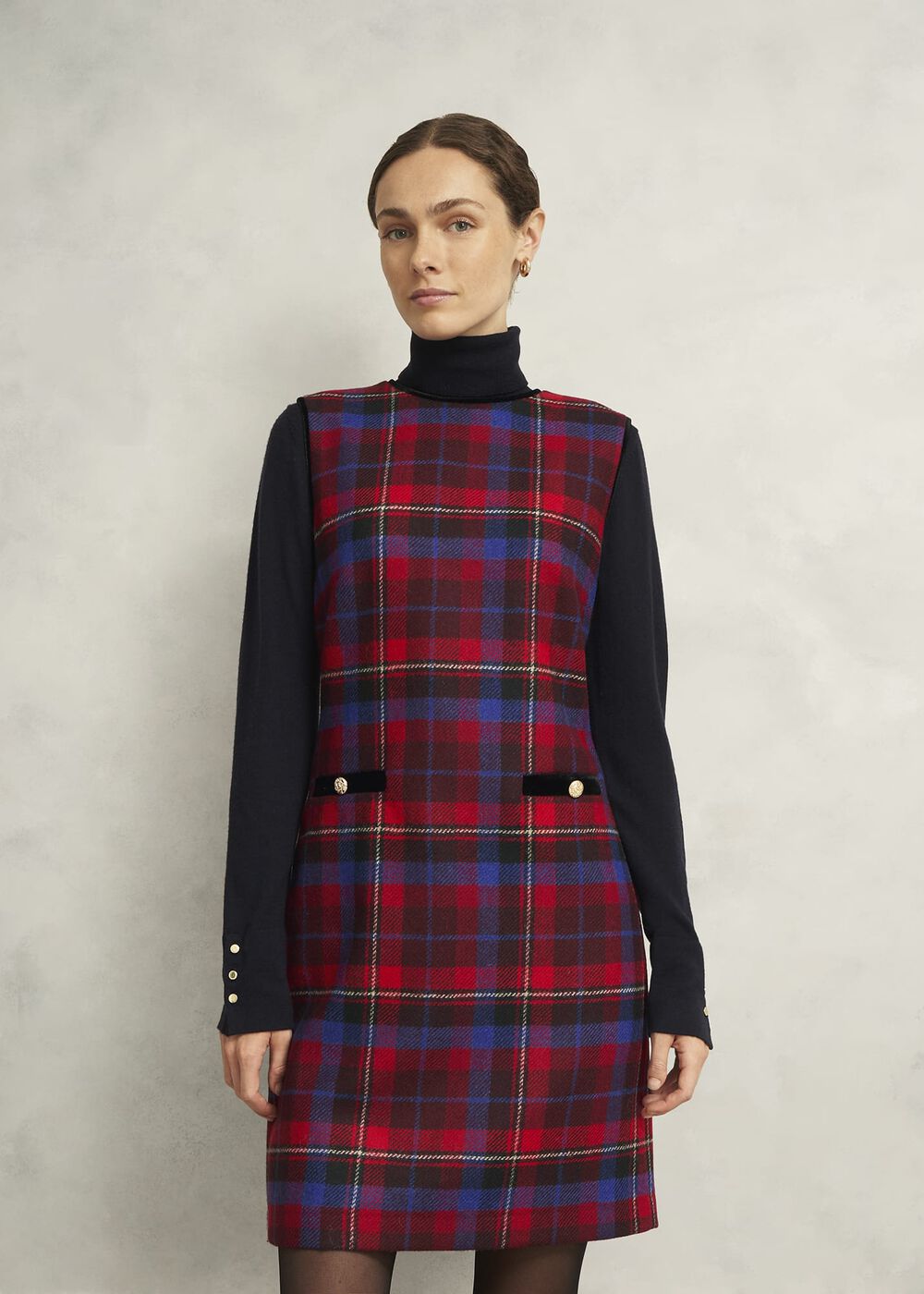 Ingrid Wool Dress, Red Multi, hi-res