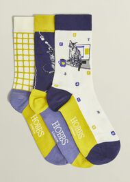 Working From Home Cat Sock Set, Multi, hi-res