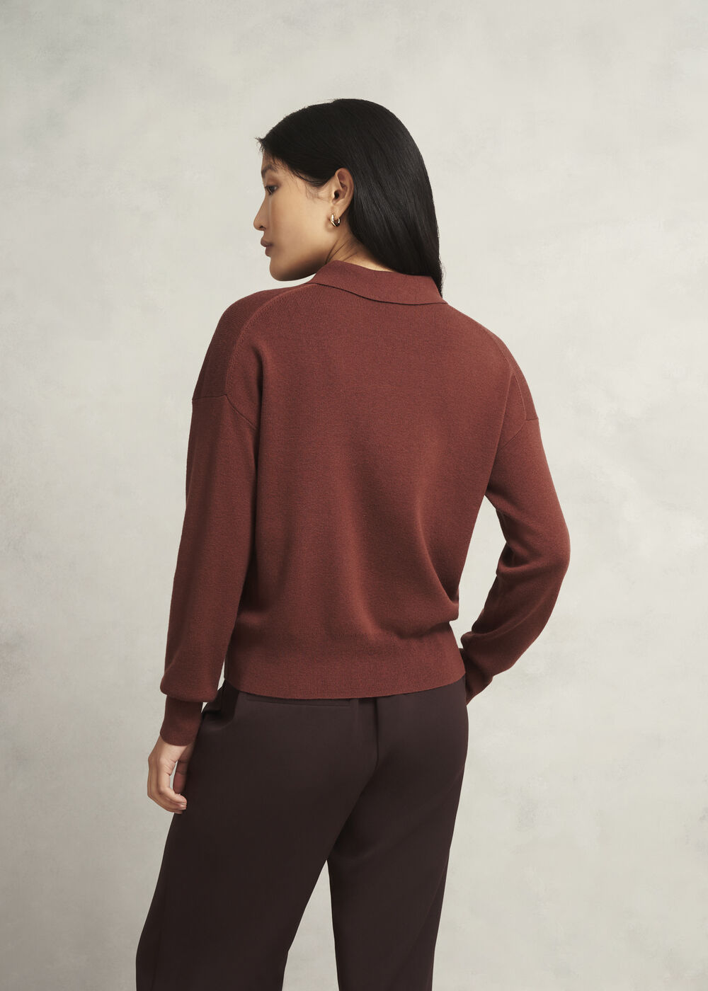Connie Polo Sweater, Cinnamon Brown, hi-res