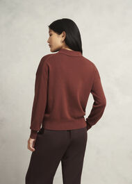Connie Polo Sweater, Cinnamon Brown, hi-res