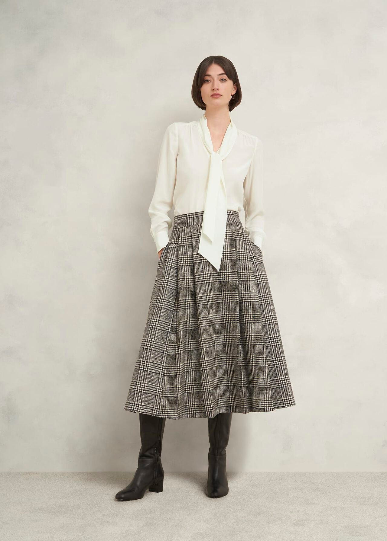 Mimi Silk Blouse, Ivory, hi-res