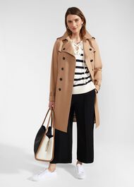 Danica Cotton Sweater, Ivory Navy, hi-res