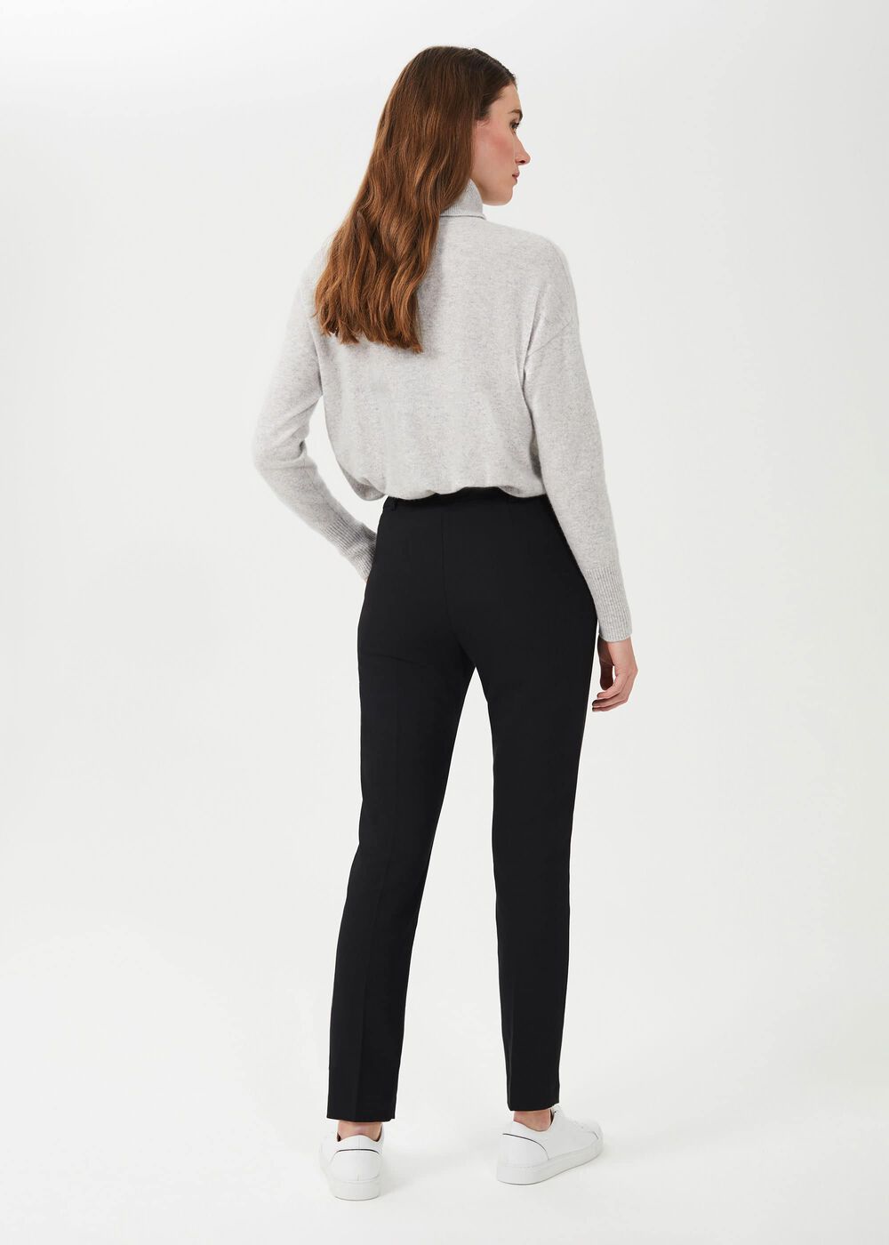 Petite Quin Tapered Pants With Stretch, Black, hi-res