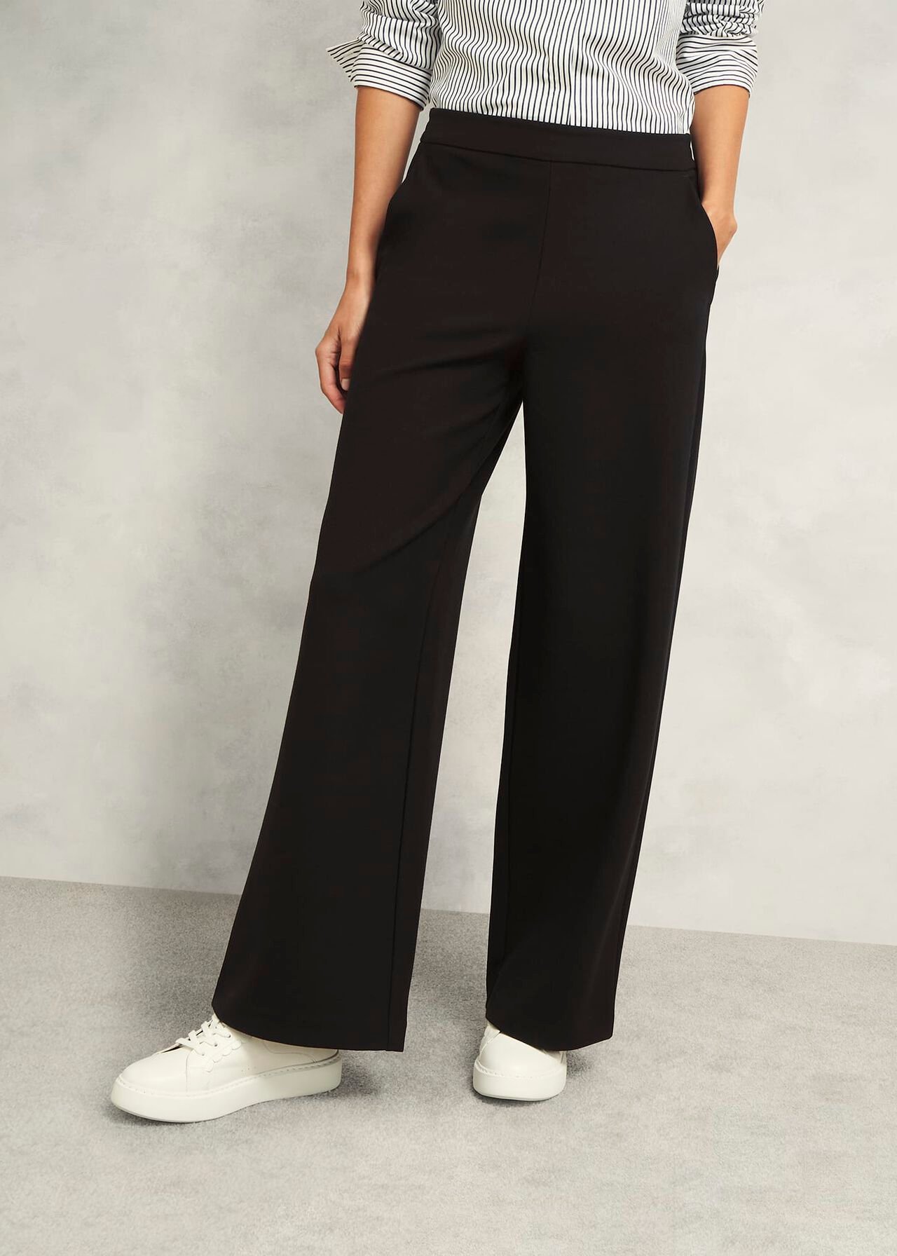 Kathy Ponte Trousers, Black, hi-res