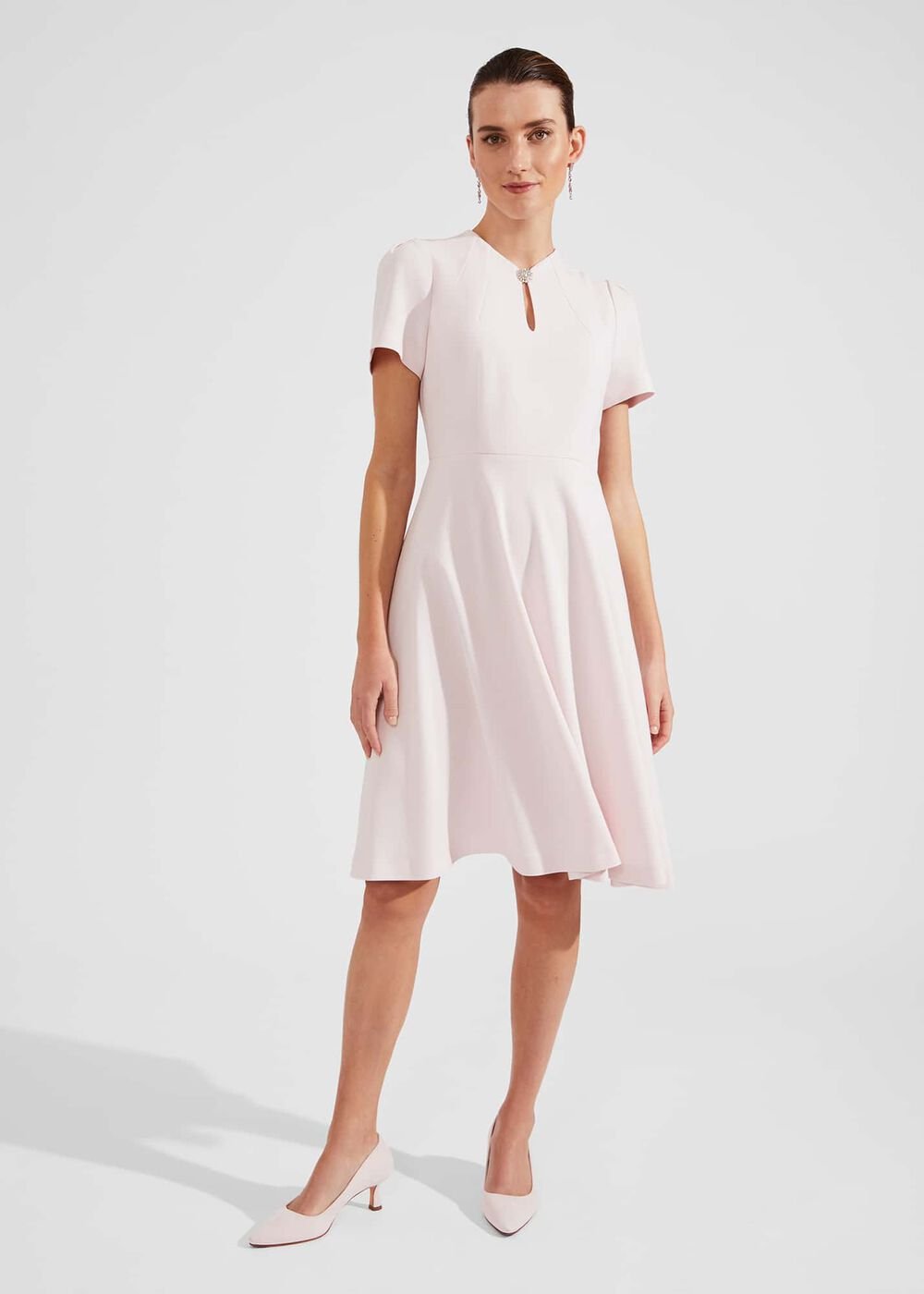 Chara Fit And Flare Dress, Pale Pink, hi-res