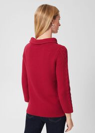 Camilla Cotton Jumper, Cranberry Pink, hi-res