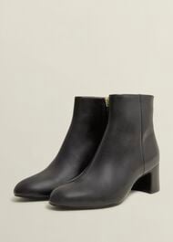 Rochelle Leather Ankle Boots, Black, hi-res