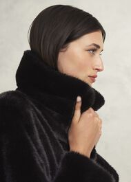 Dania Faux Fur Coat, Black, hi-res