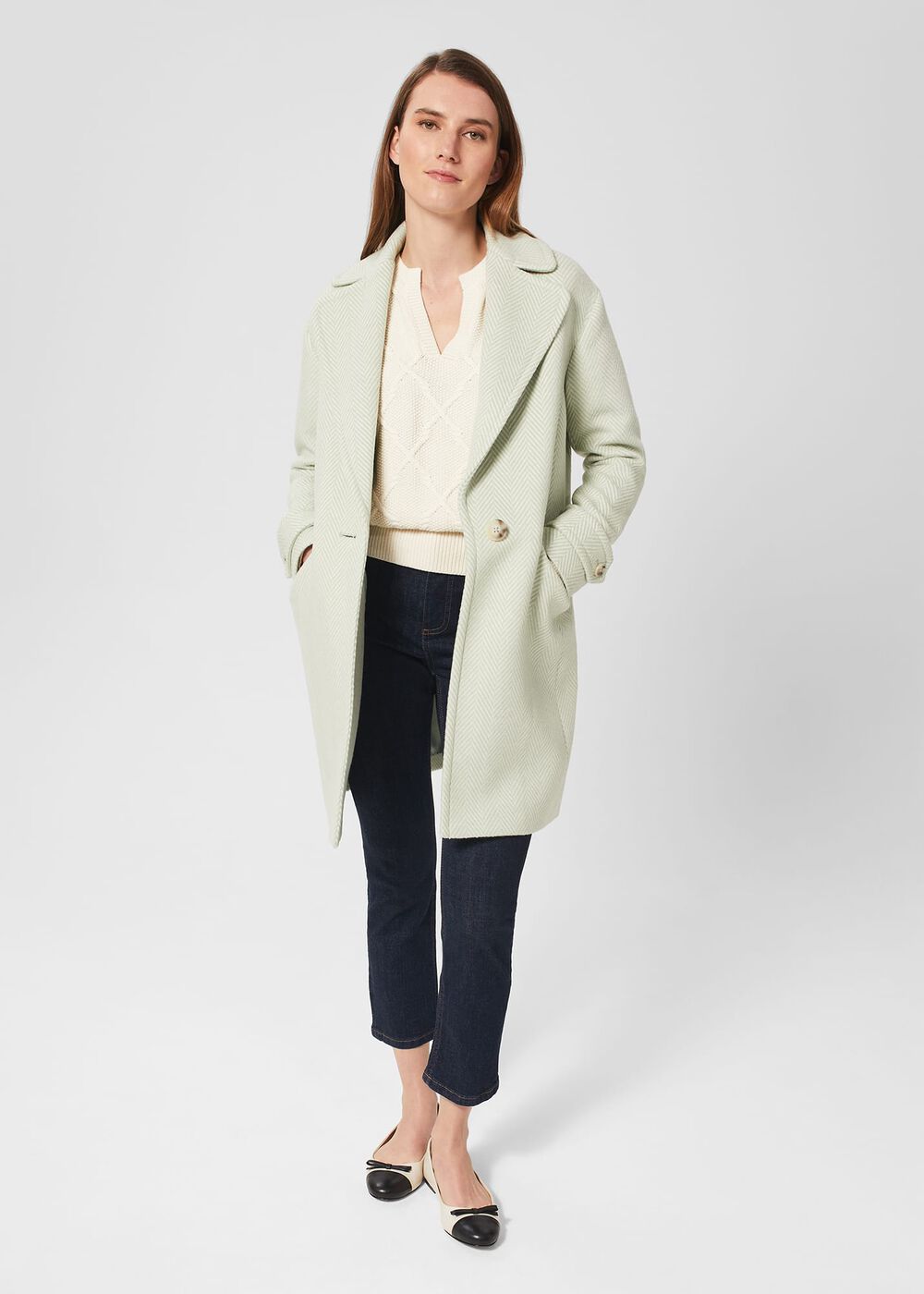 Lillie Coat, Green Ivory, hi-res