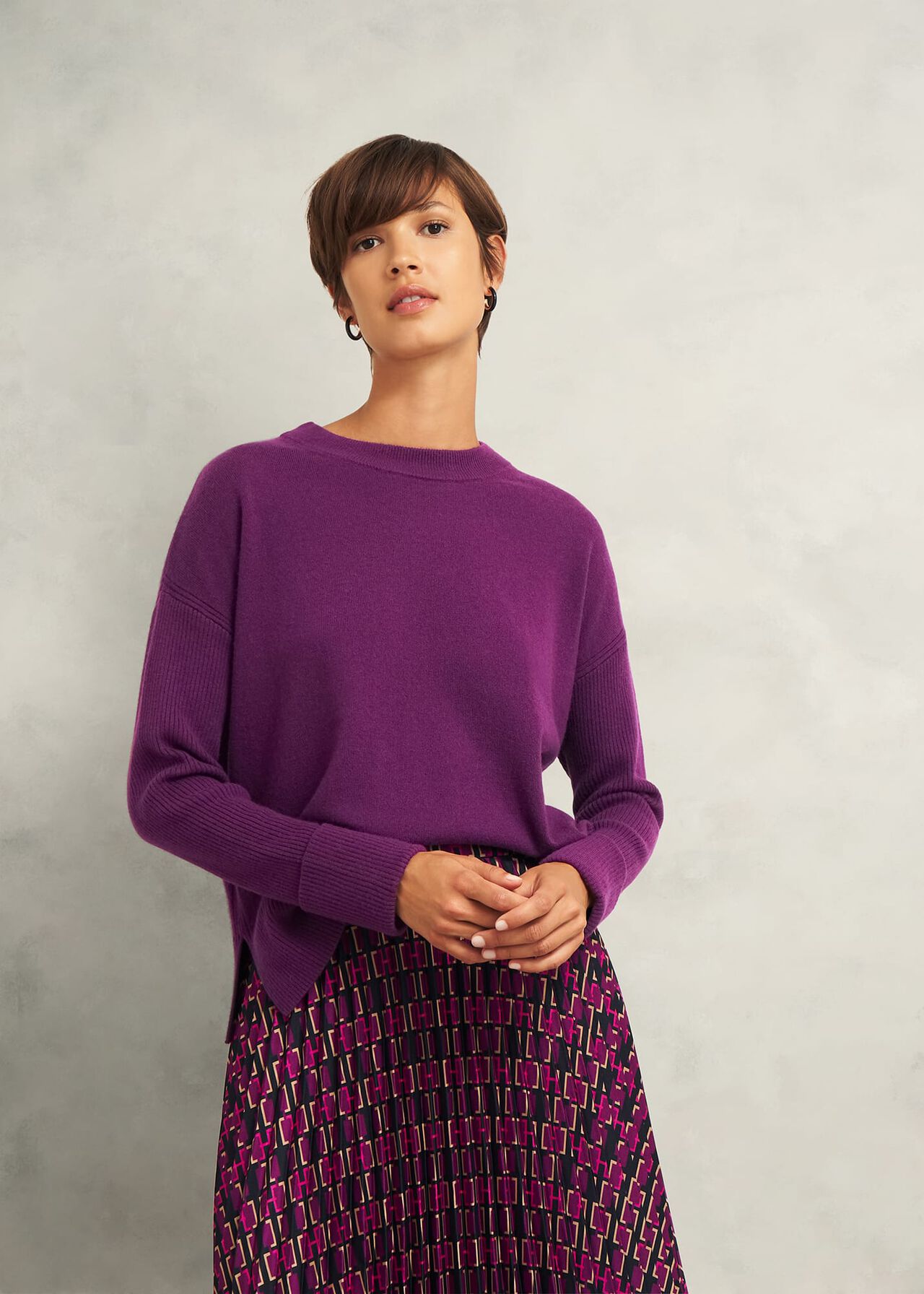 Darla Sweater With Cashmere, Vibrant Purple, hi-res