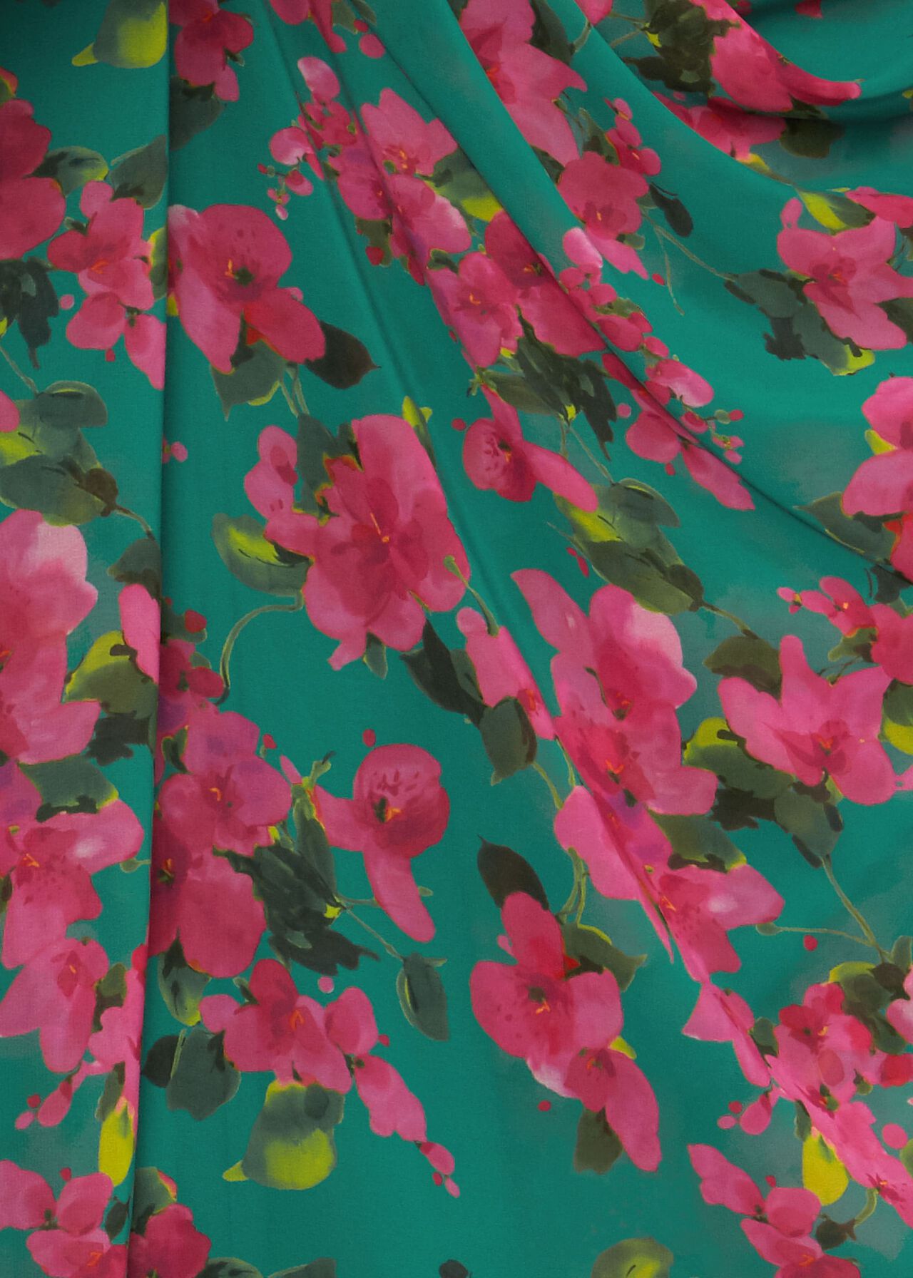 Carly Floral Midi Dress, Fld Grn Fschia, hi-res