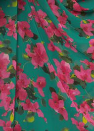 Carly Floral Midi Dress, Fld Grn Fschia, hi-res