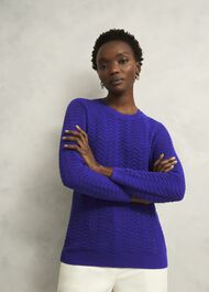 Lulu Cotton Sweater, Cobalt Blue, hi-res