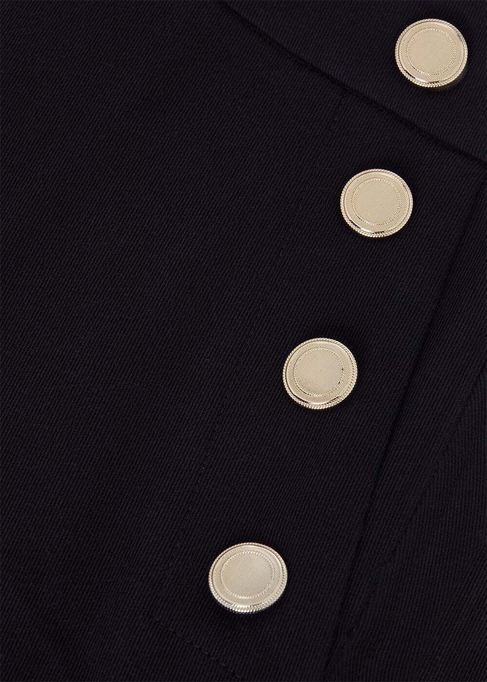 Hana Wide Leg Cotton Blend Trousers, Navy, hi-res