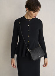 Briella Leather Stud Bag, Black, hi-res