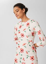 Aleena Floral Shift Dress, Cream Red Multi, hi-res