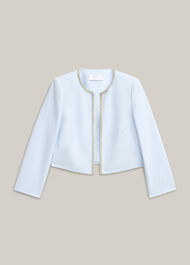 Beatrix Embellished Trimmed Jacket, Pale Blue, hi-res