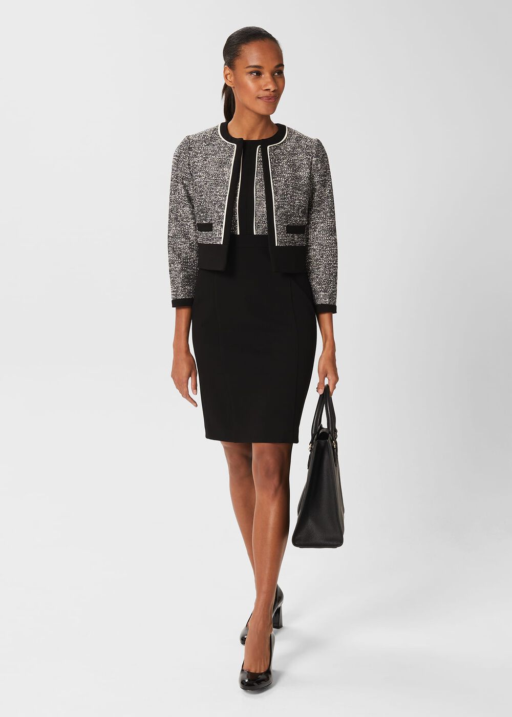 Brienna Shift Dress, Black Ivory, hi-res