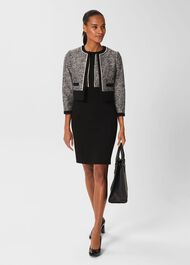 Brienna Shift Dress, Black Ivory, hi-res