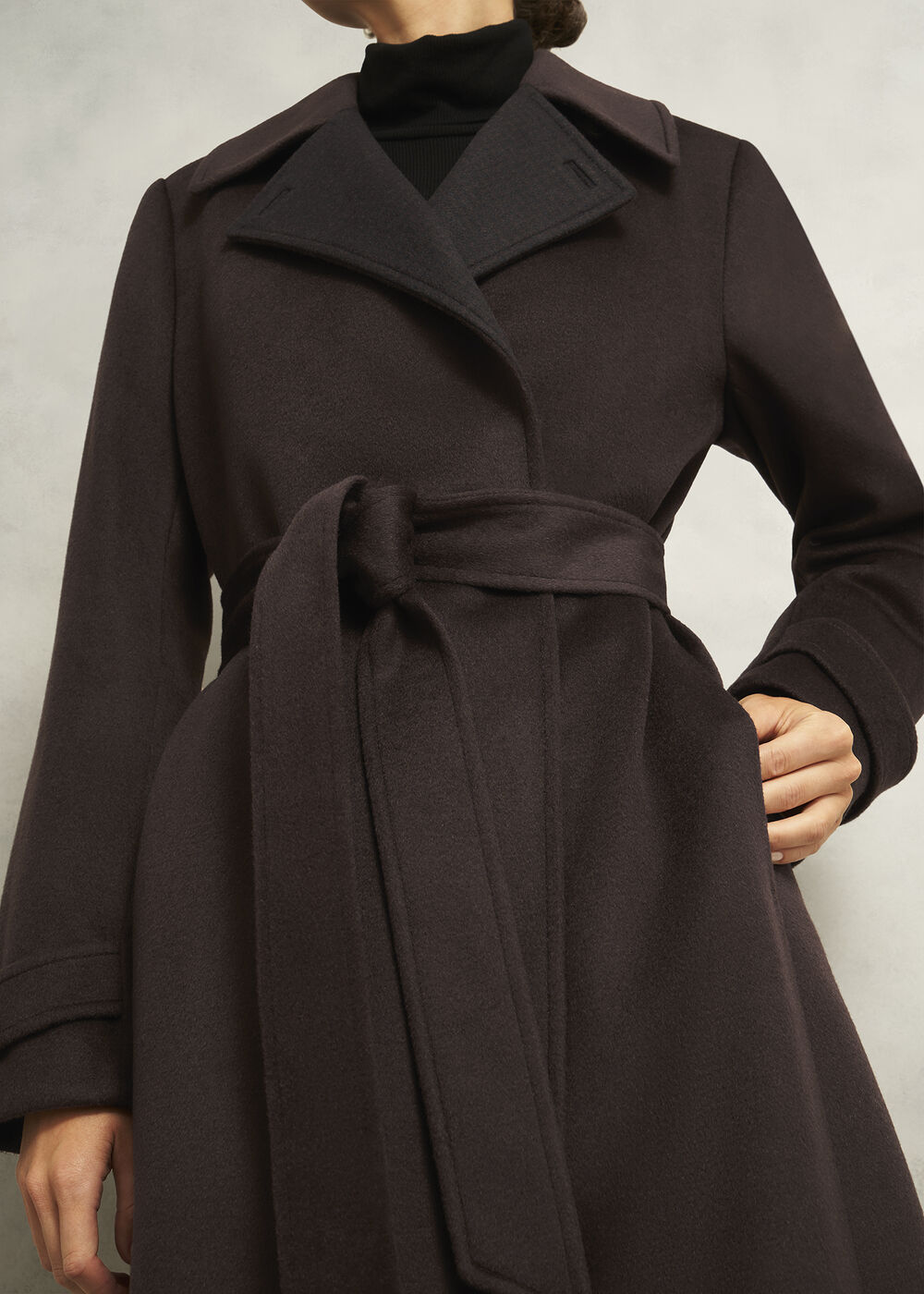 Edgely Wool Coat, Dark Brown, hi-res