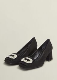 Lexia Jewelled Pumps, Black, hi-res