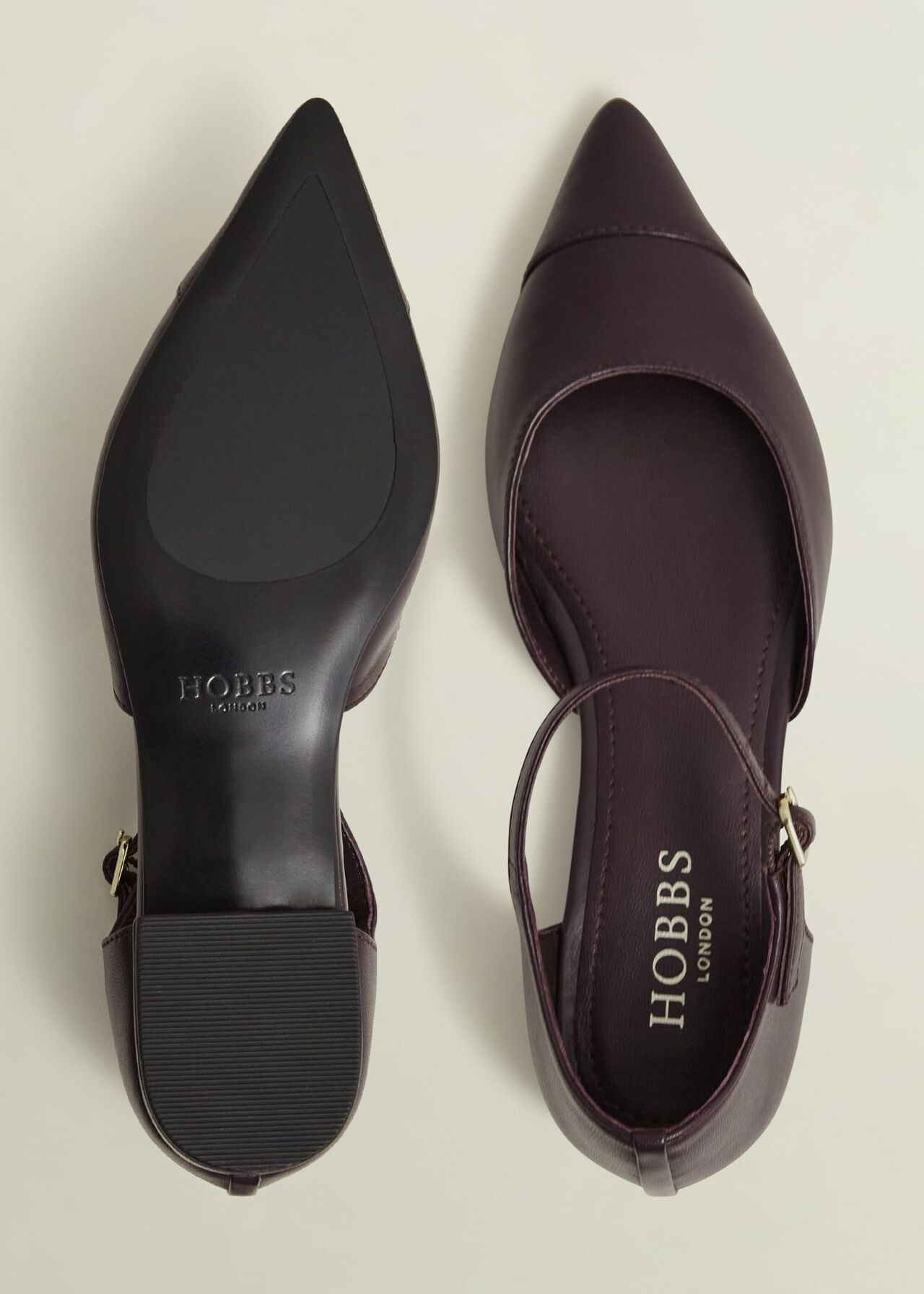 Seren Leather Flats, Malbec Purple, hi-res