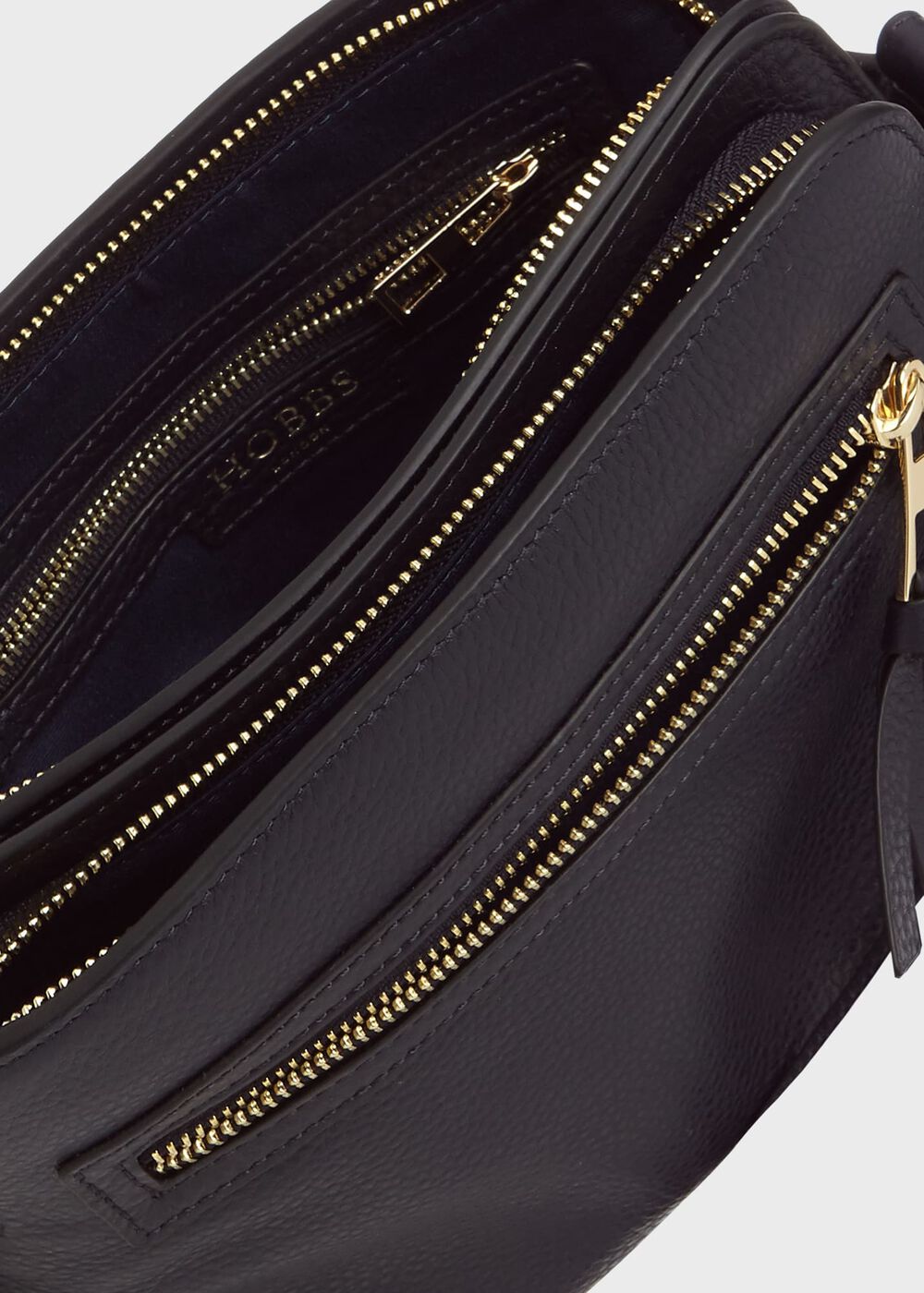 Hampton Leather Crossbody Bag, Navy, hi-res