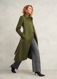 Petite Livia Wool Coat, Kelp Green, hi-res