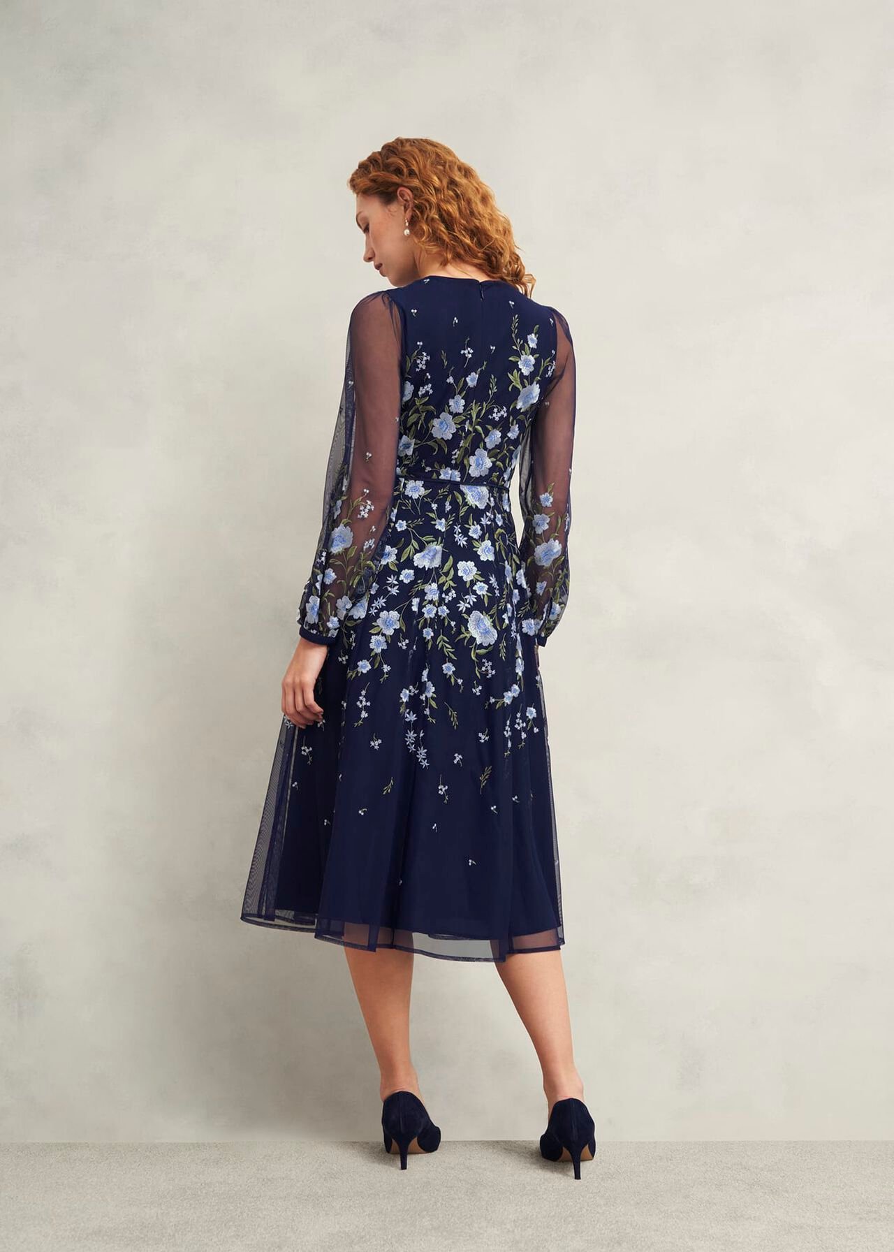 Petite Lois Embroidered Dress, Midnight Multi, hi-res