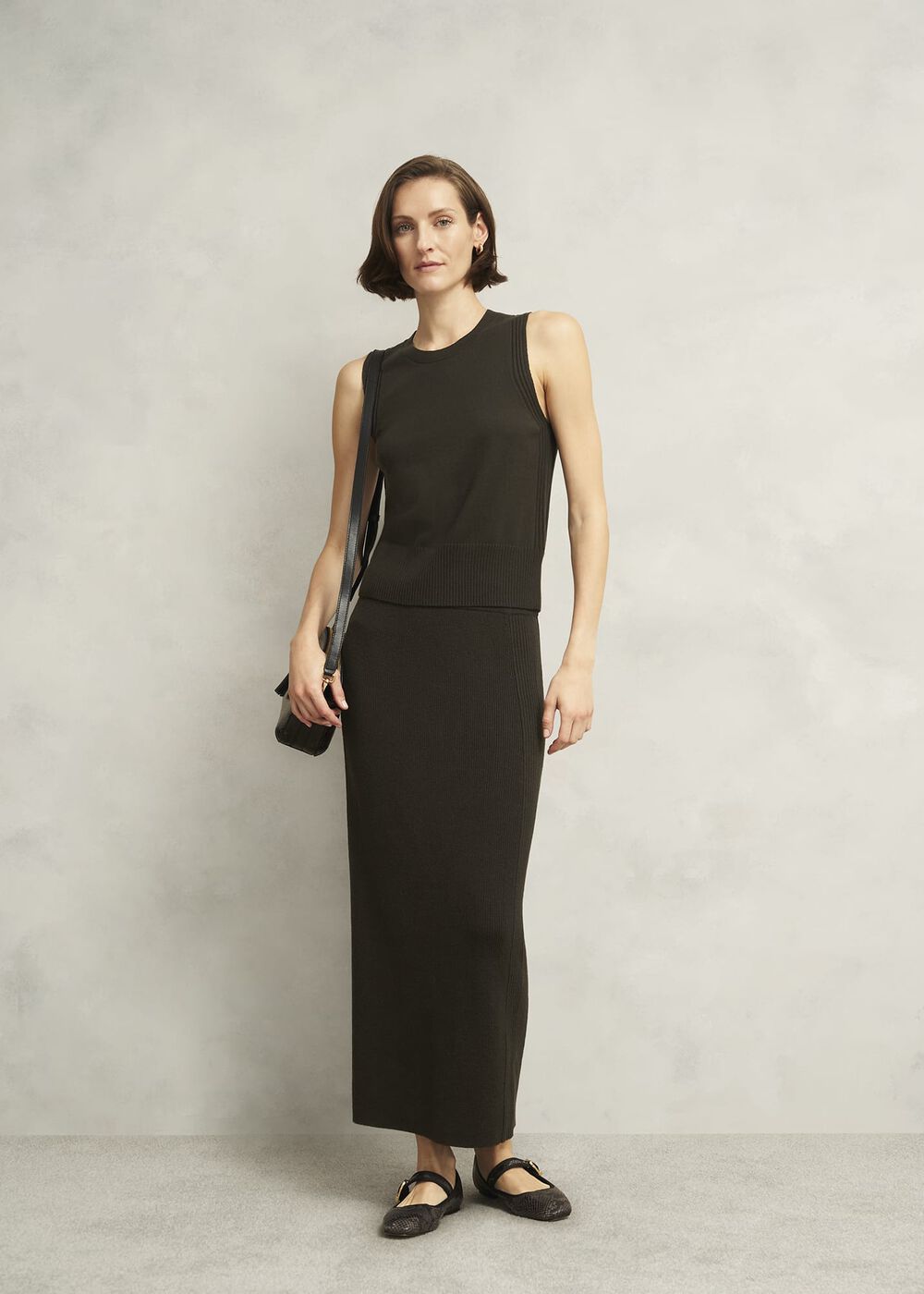 Olive Wentworth Wool Blend Knitted Tank Top, Dark Olive, hi-res