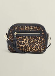 Carlton Leather Crossbody Bag, Leopard Print, hi-res