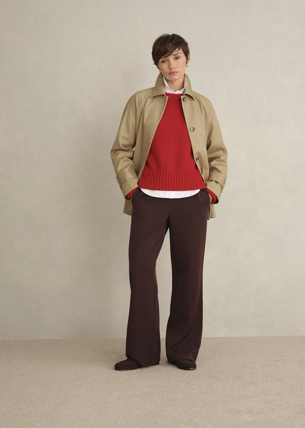 Sukey Cotton Sweater, Pepper Red, hi-res