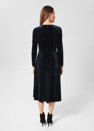 Sian Velvet Dress, Navy, hi-res
