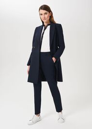 Melanie Double Breasted Coat With Wool, New Navy, hi-res