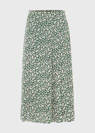 Annette Floral Midi Skirt, Green Multi, hi-res