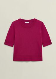 Leanne Knitted Top With Wool, Zinnia Pink, hi-res