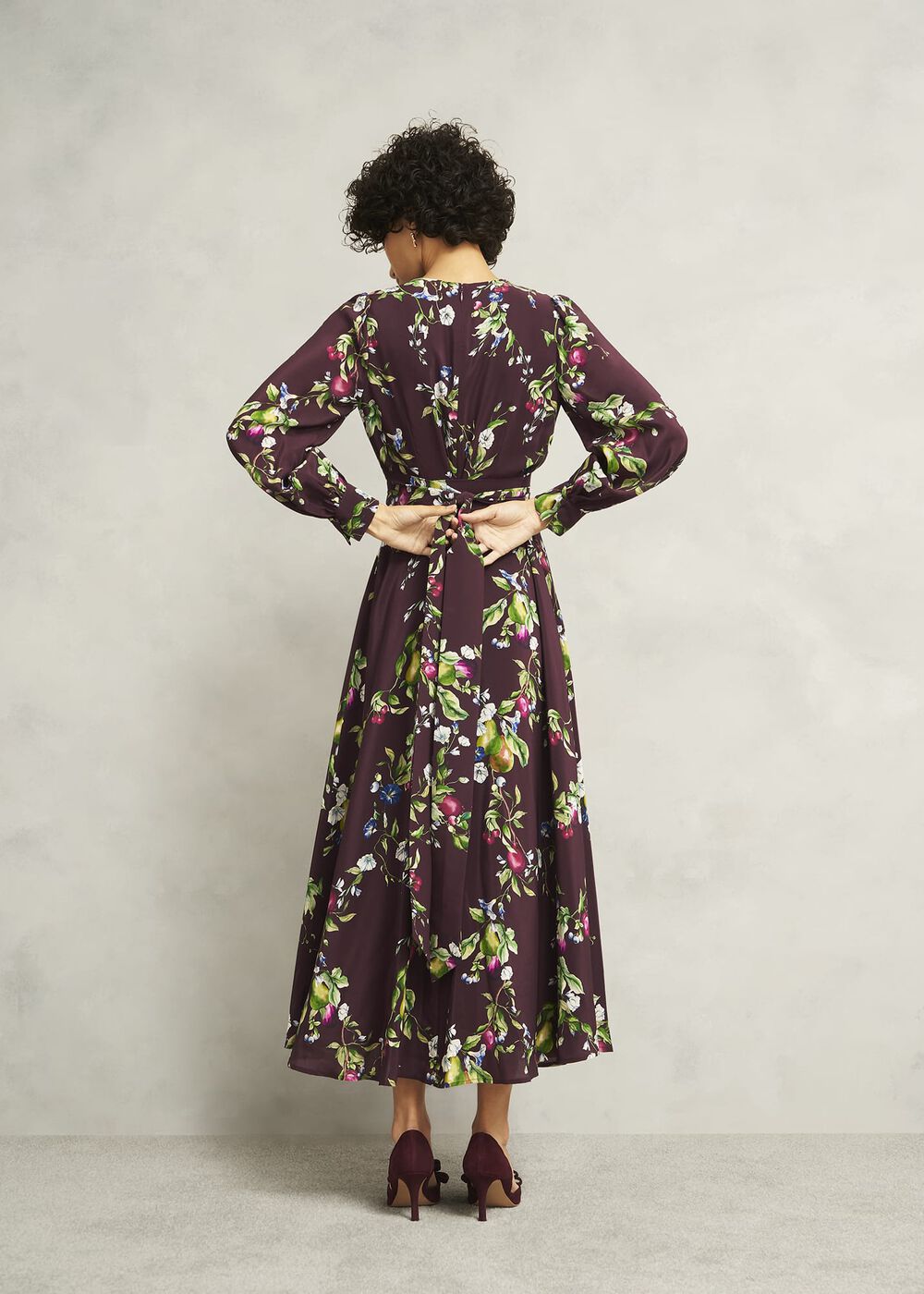 Iford Silk Dress, Onyx Red Multi, hi-res