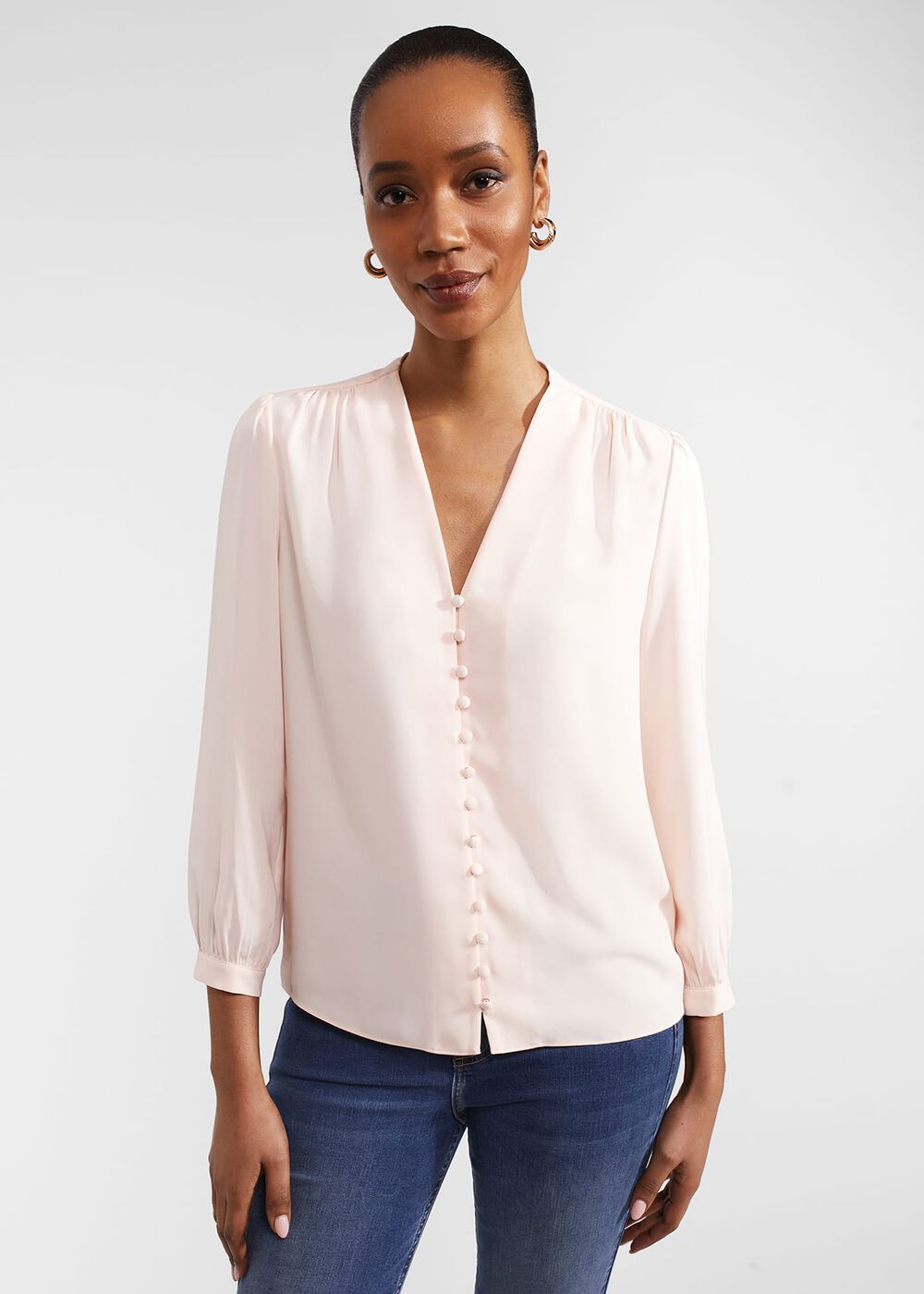 Magnolia Blouse, Pink Peach, hi-res
