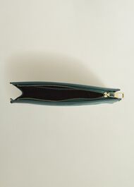 Catherine Suede Wristlet, Deep Aqua Green, hi-res