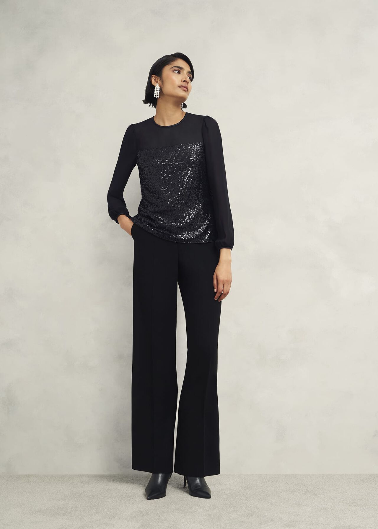 Zariah Sequin Top, Black, hi-res