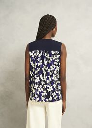 Nadine Printed Top, Navy Ivory, hi-res