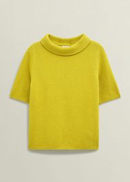 Camilla Cotton Sweater, Gold Chartreuse, hi-res