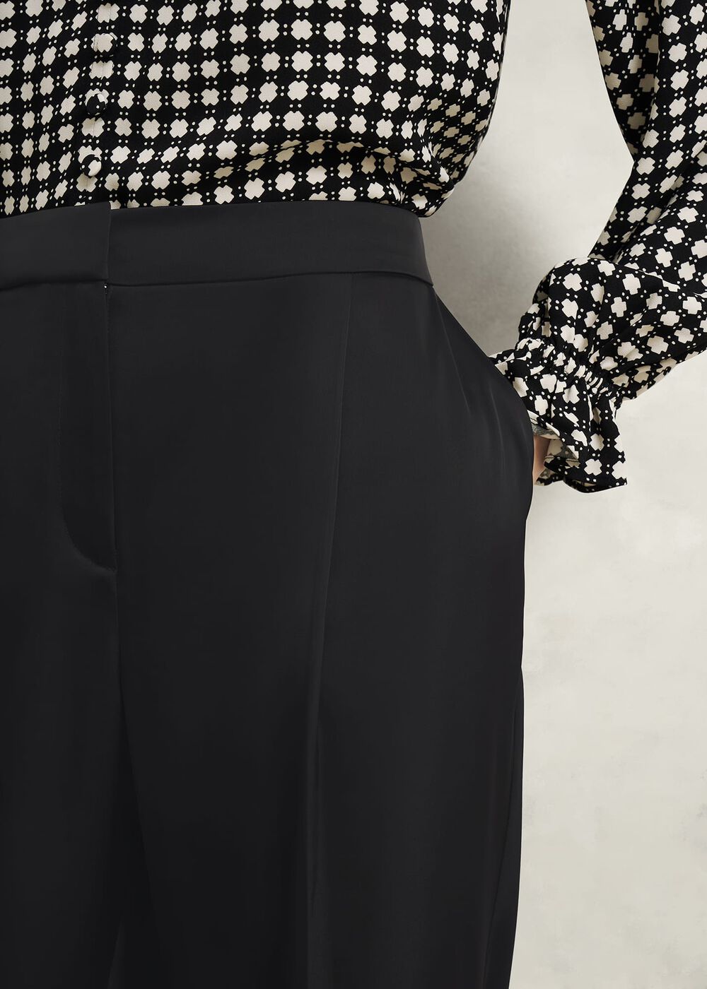 Howley Wide Pants, Black, hi-res