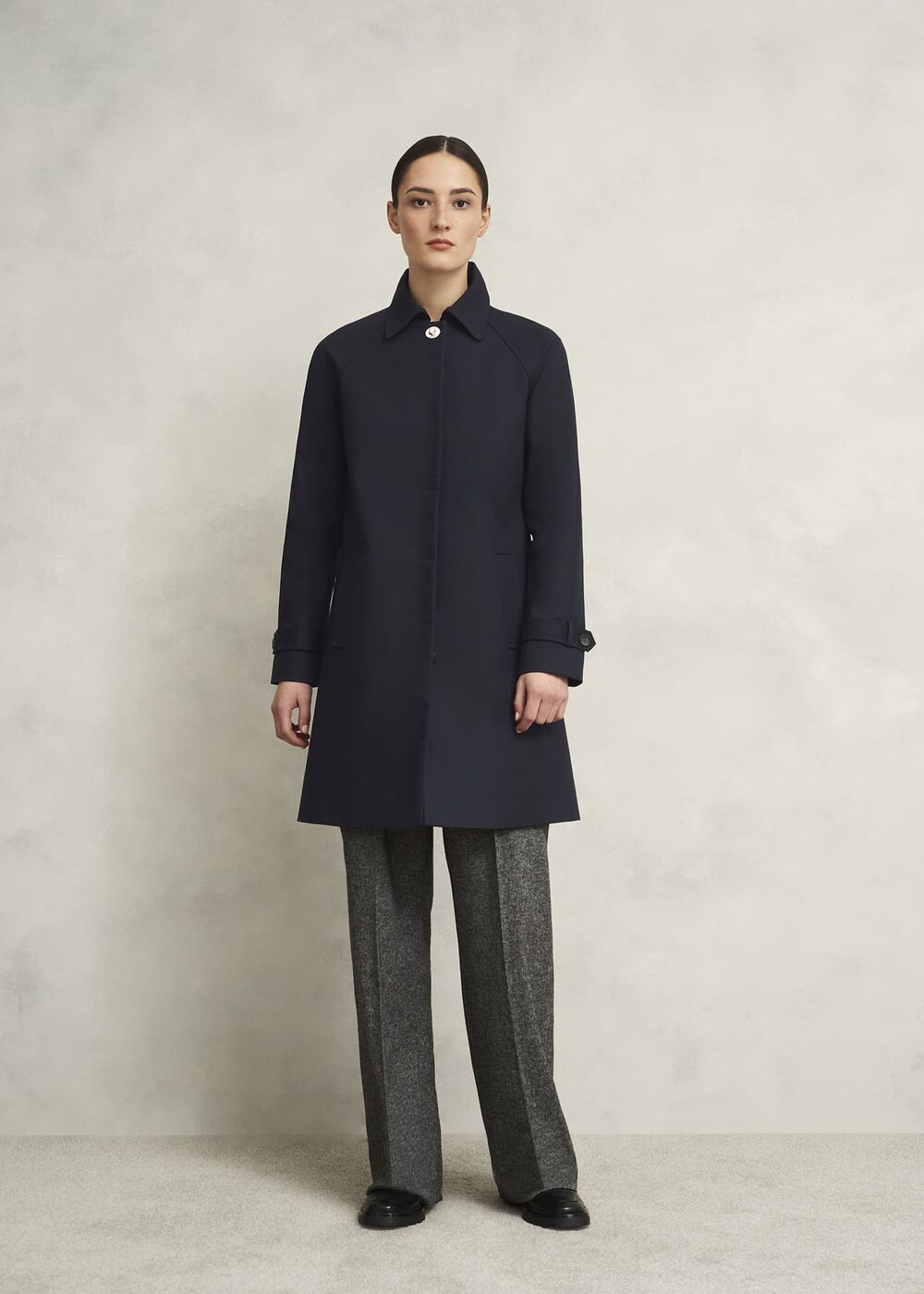 Vivienne Shower Resistant Trench Coat, Navy, hi-res